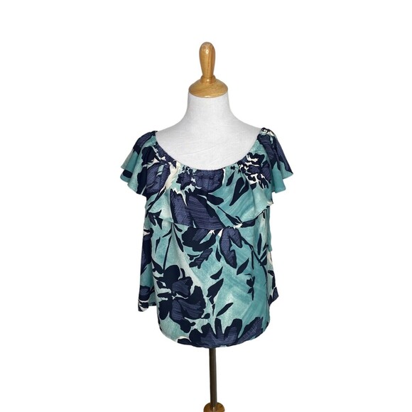 Anthropologie Tops - Anthropologie Maeve Islander Off the Shoulder Blue Green Blouse Small